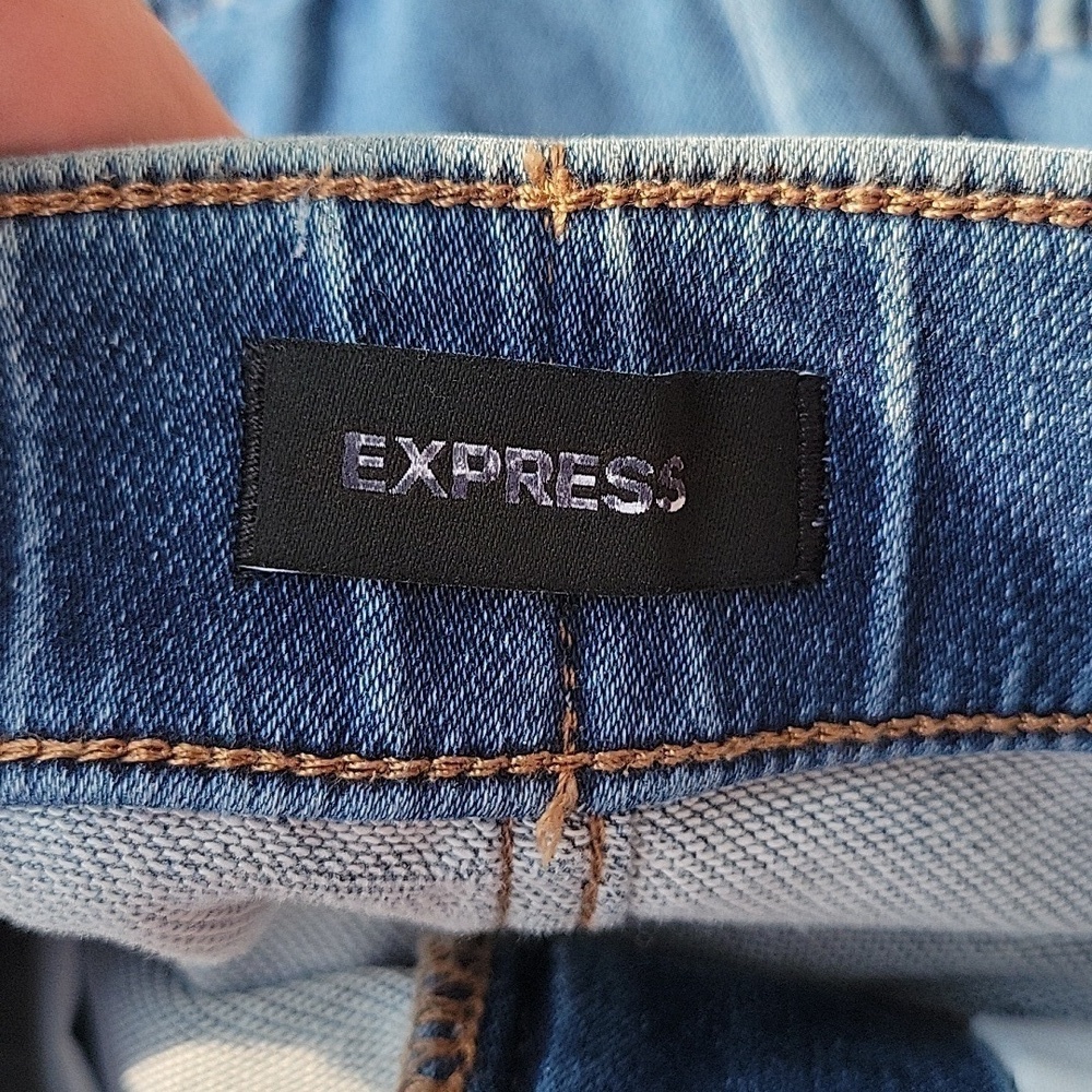 NEW! EXPRESS Super High Rise Stretch Denim Jogger Jeans 2. - Picture 7 of 8